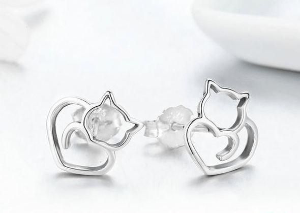 925 Sterling Silver Kattörhängen