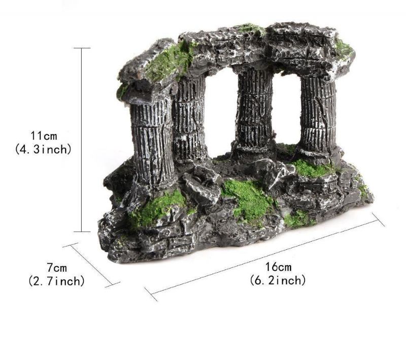 Stengrekiskt Tempel Med 4 Pelare Akvariumdekoration För Akvarium