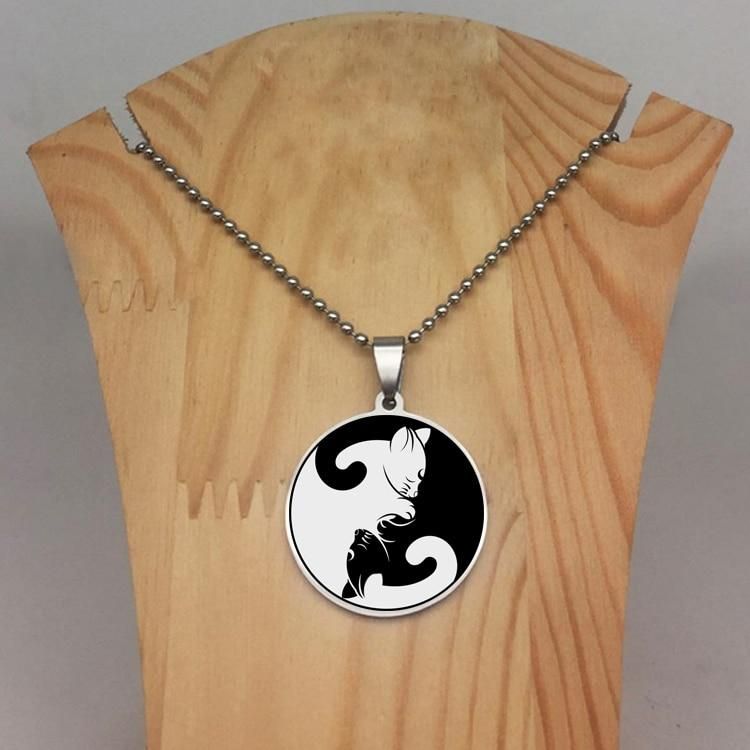 Yin Yang Katt Halsband