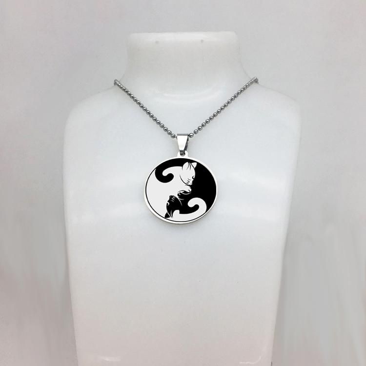 Yin Yang Katt Halsband