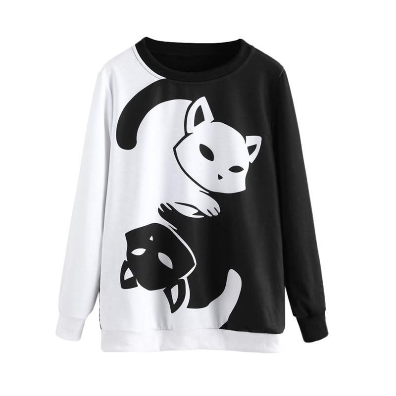 Ying Yang Katt Tryck Pullover